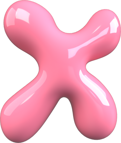 Pink 3D Bubble Gum Uppercase Letter